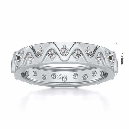 Strands Silver Band Ring - White Gold - Image 5