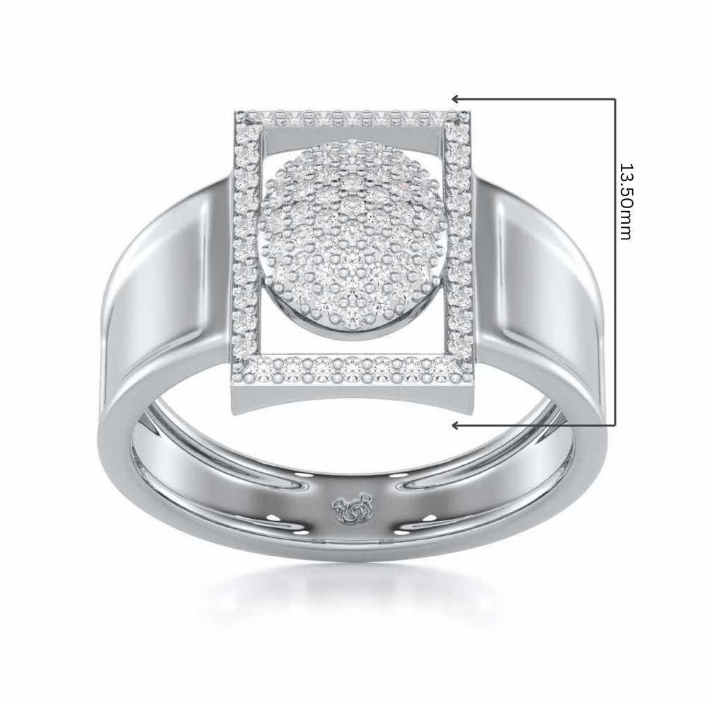 Ameer Silver Ring For Men - White Gold - Image 5