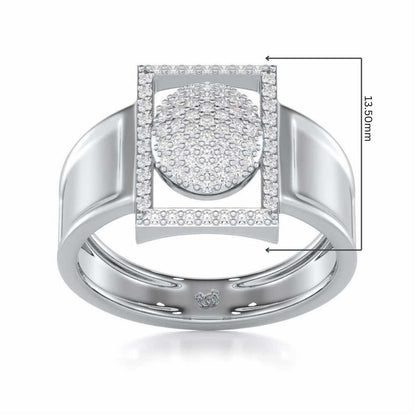 Ameer Silver Ring For Men - White Gold - Image 5