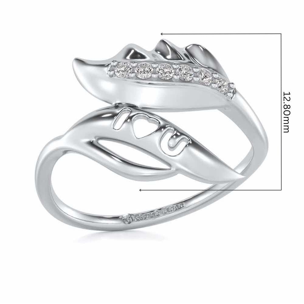 ILU Leaf Silver Ring - White Gold - Image 5