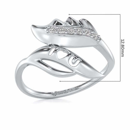 ILU Leaf Silver Ring - White Gold - Image 5