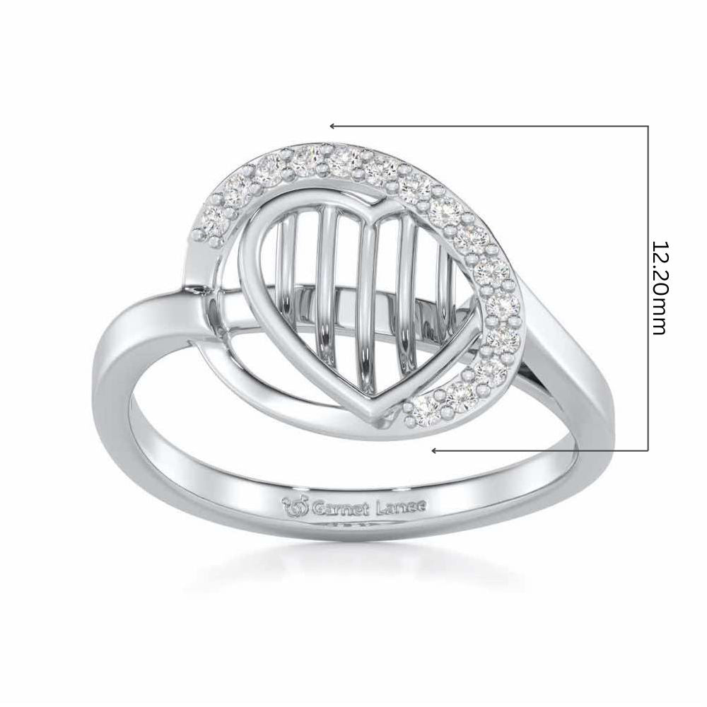 Oval Glow Silver Ring - White Gold - Image 5