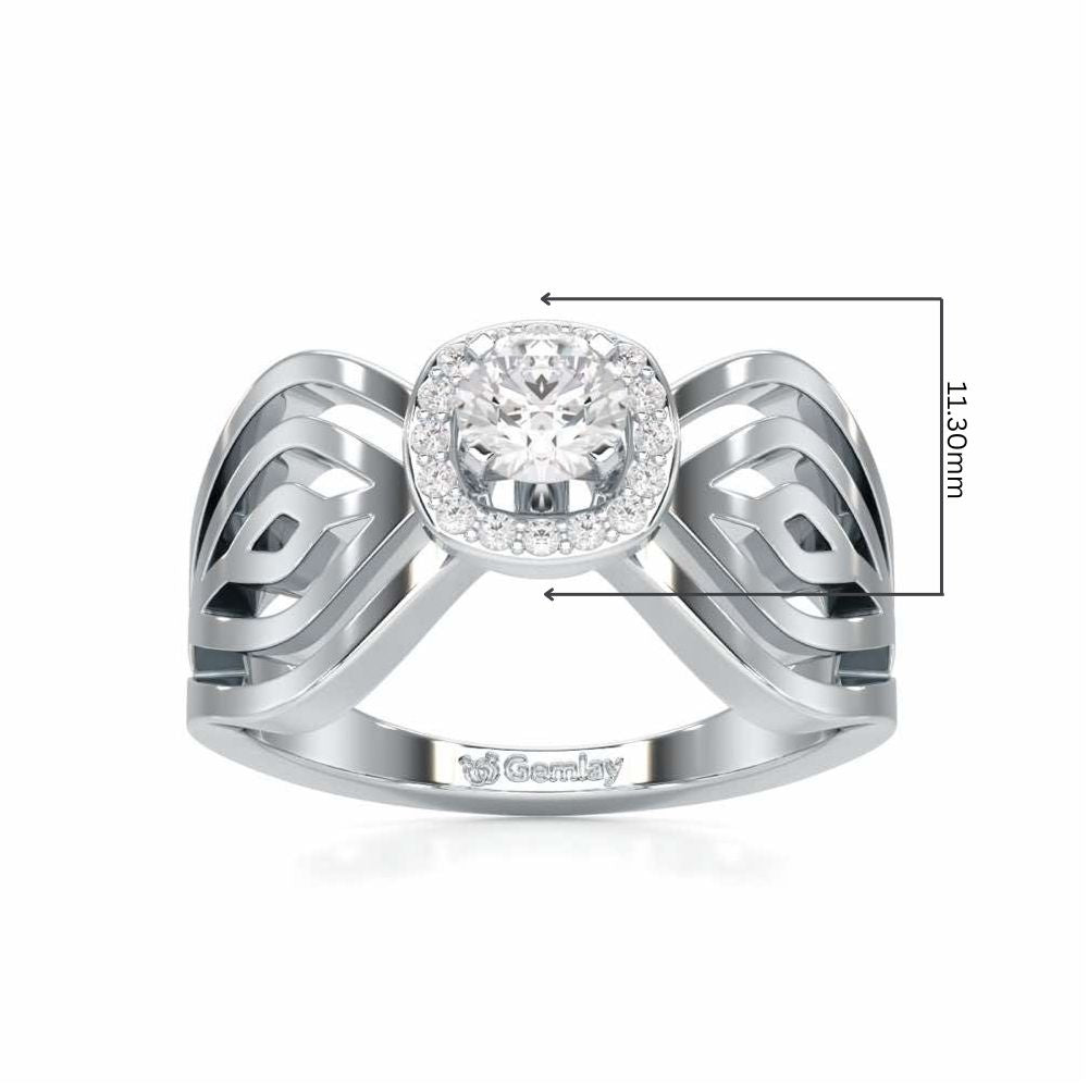 Regal Sparkle Solitaire Ring - White Gold - Image 5