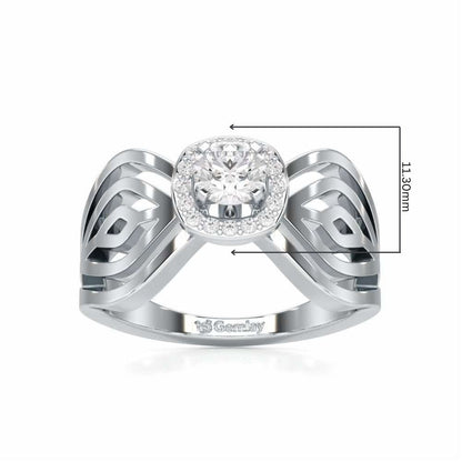 Regal Sparkle Solitaire Ring - White Gold - Image 5