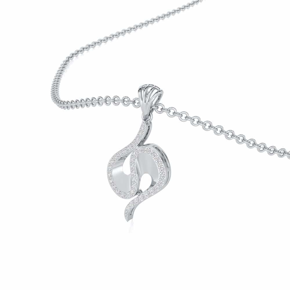Soulful Rhythms Silver Pendant - White Gold - Image 2