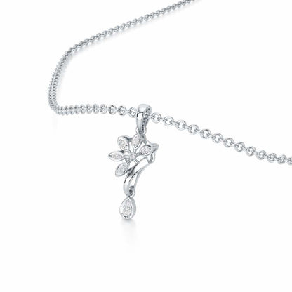 Dewdrop Radiance Silver Pendant - White Gold - Image 2