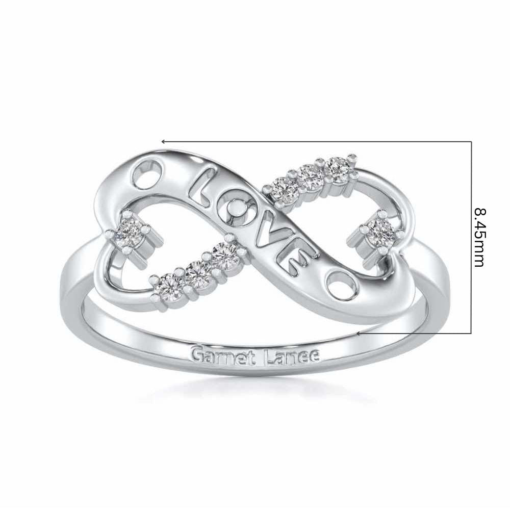 Eternity Love Silver Ring - White Gold - Image 5