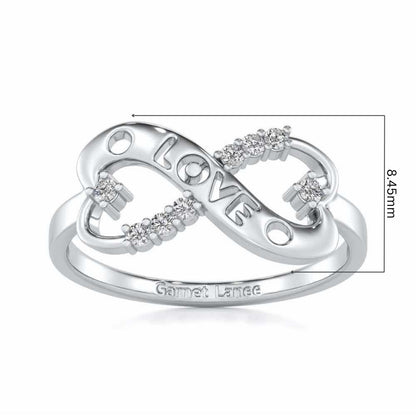 Eternity Love Silver Ring - White Gold - Image 5