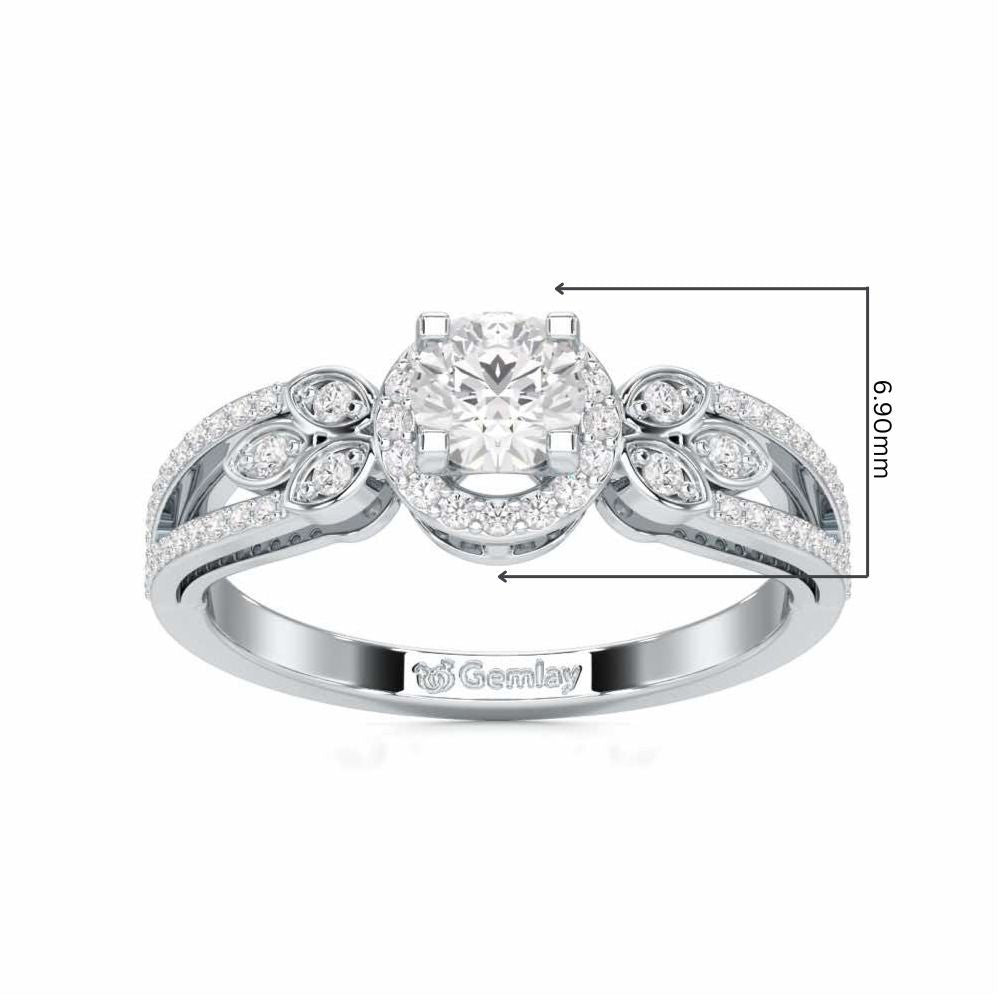 Opulent Radiance Solitaire Ring - White Gold - Image 5