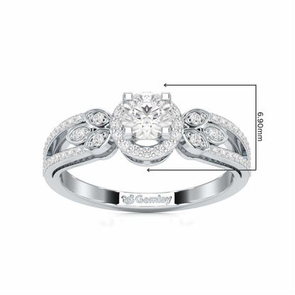 Opulent Radiance Solitaire Ring - White Gold - Image 5