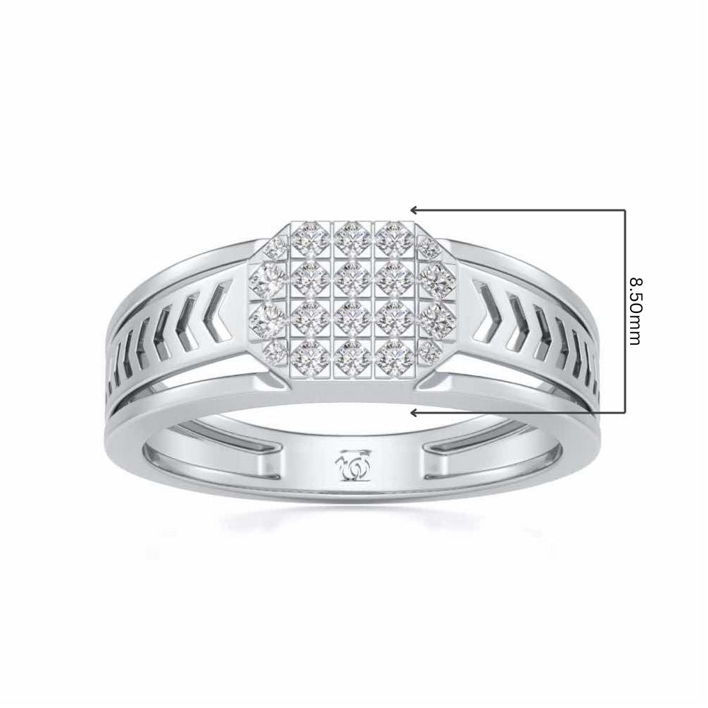 Cue Pack Silver Ring For Men - White Gold - Image 5