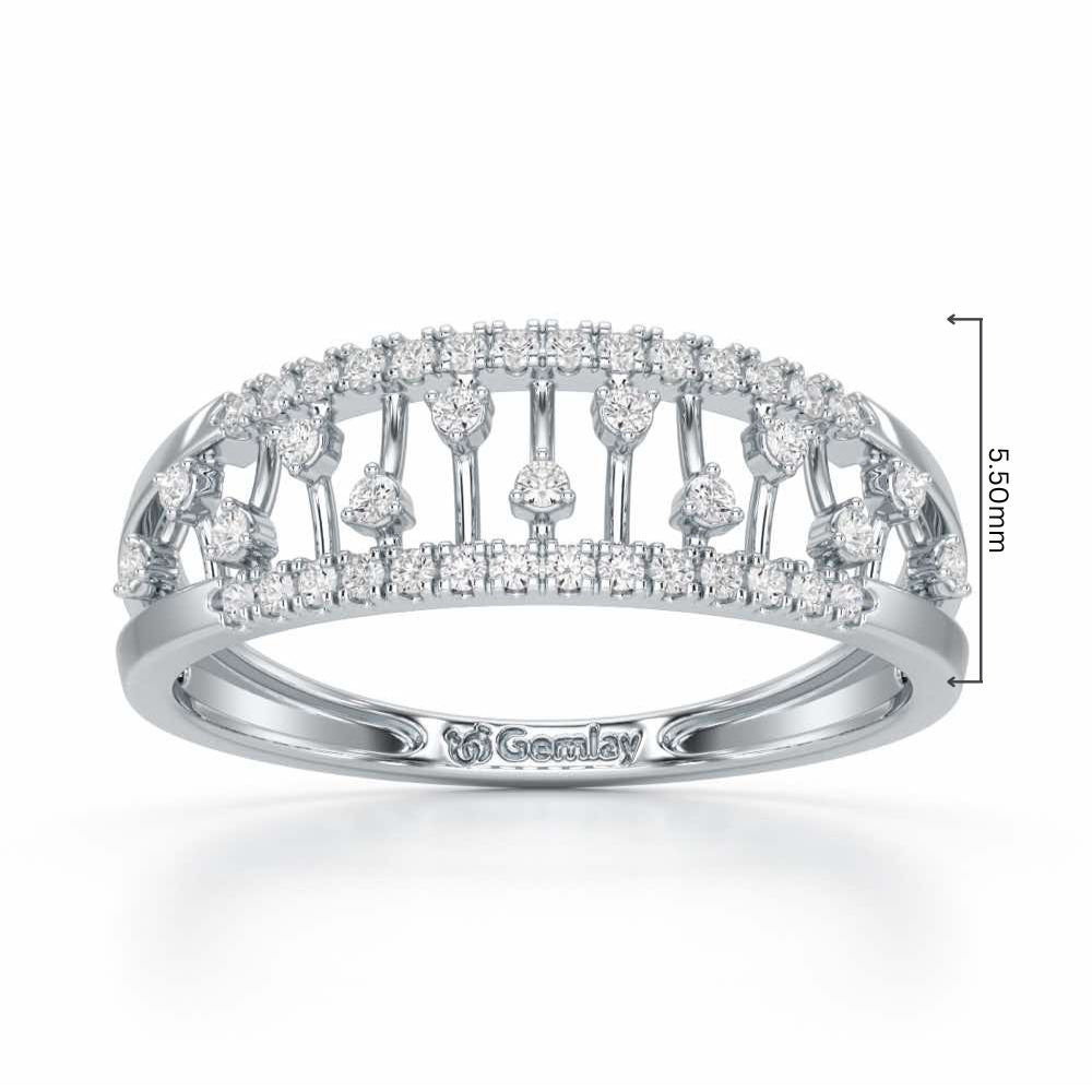 Glowy Serina Silver Ring - White Gold - Image 2