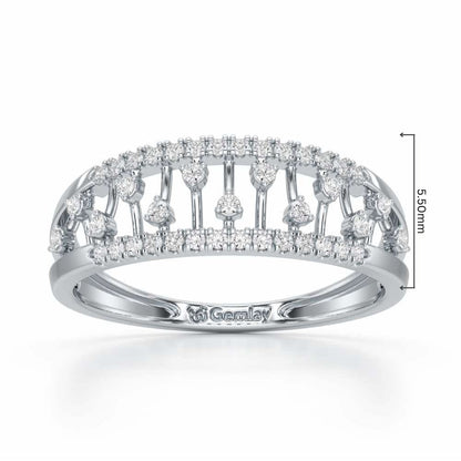 Glowy Serina Silver Ring - White Gold - Image 2