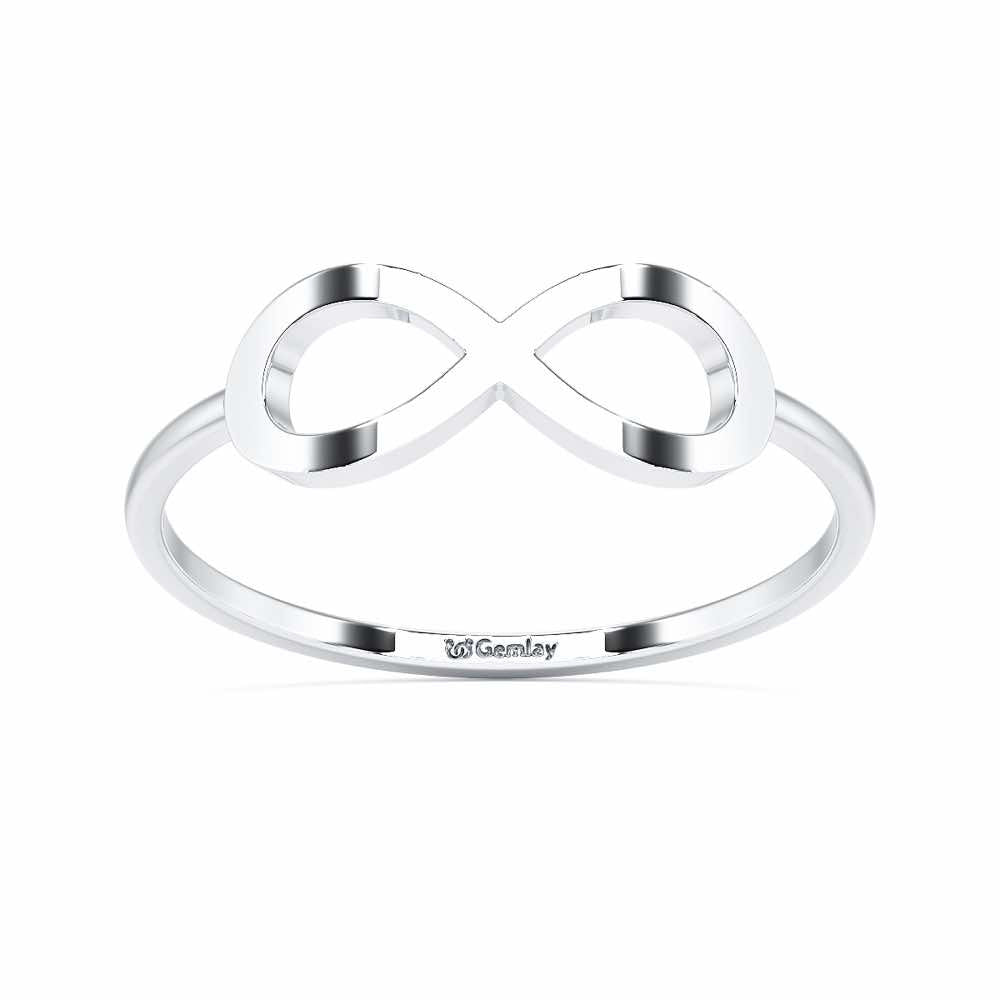 Dazzle Infinity Women Silver Ring - White Gold - Image 2
