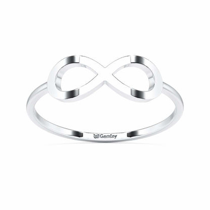 Dazzle Infinity Women Silver Ring - White Gold - Image 2