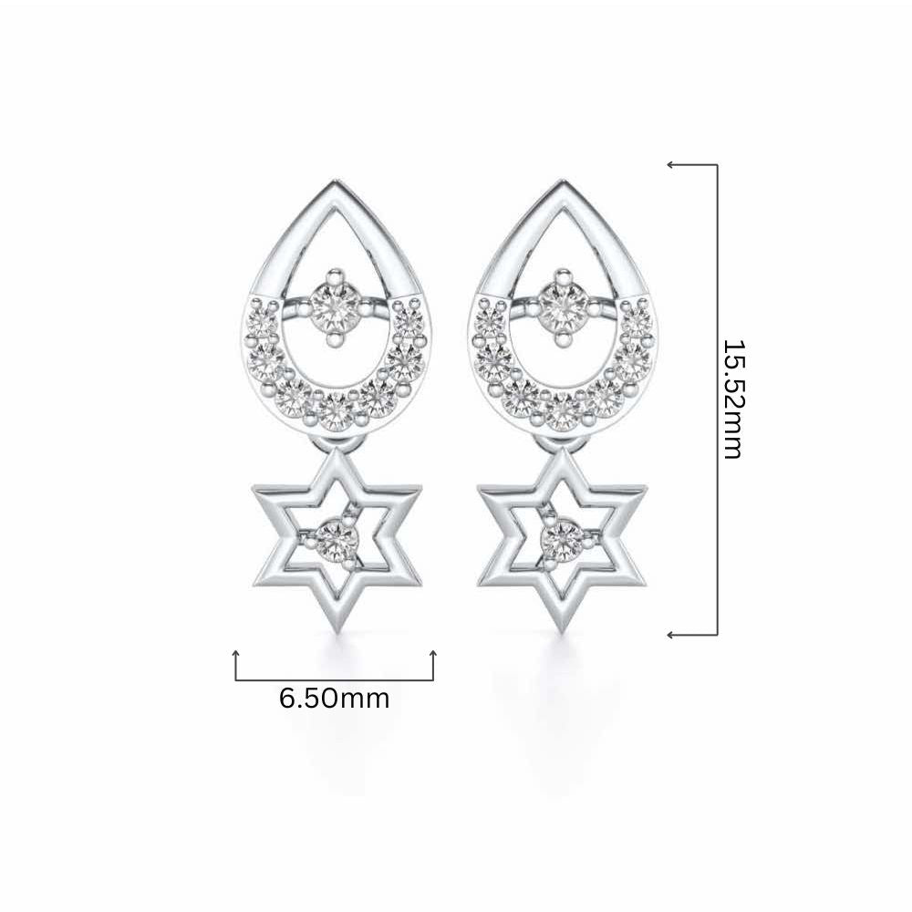 Bala Silver Earrings - White Gold - Image 4