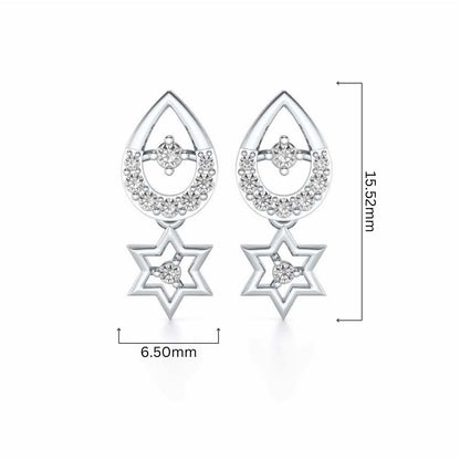 Bala Silver Earrings - White Gold - Image 4