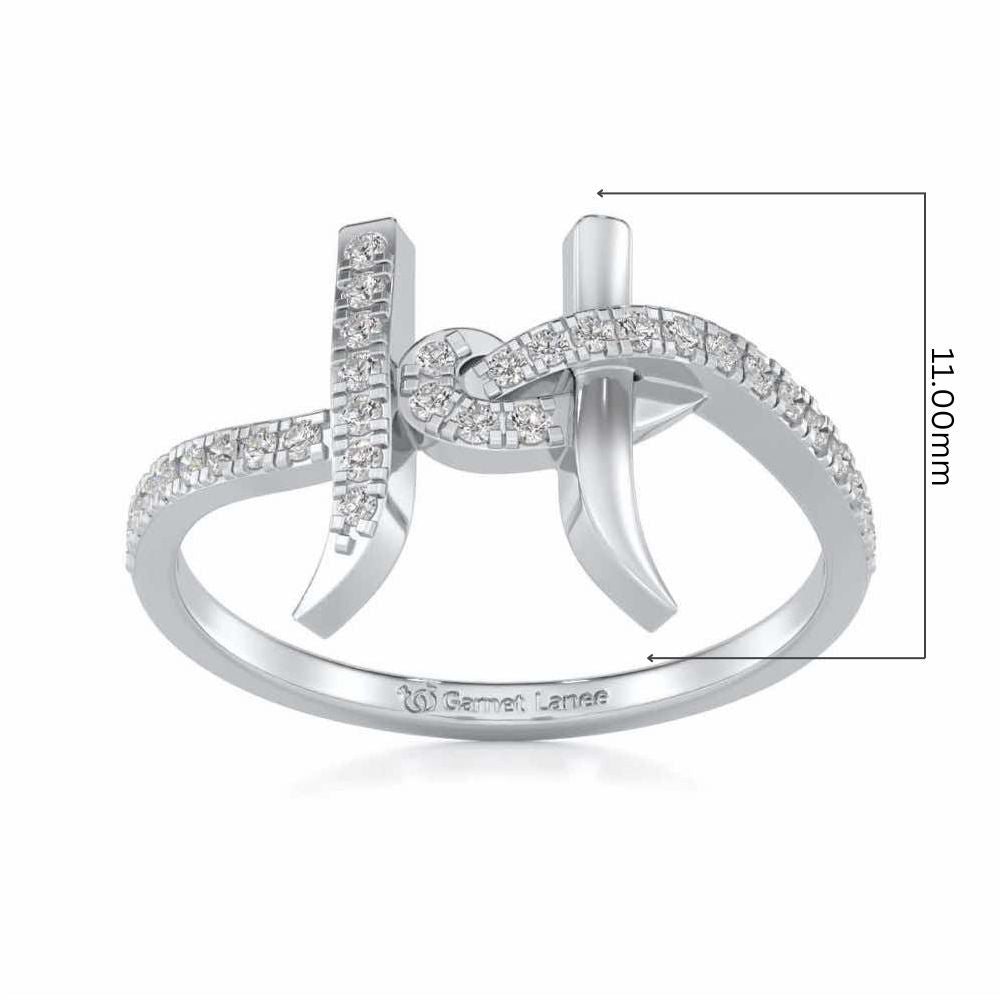 H Affair Silver Ring - White Gold - Image 5