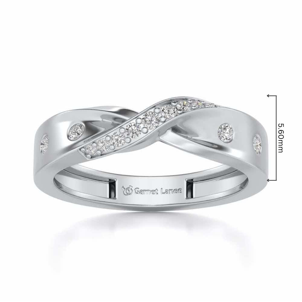 Infinity Silver Band Ring - White Gold - Image 5