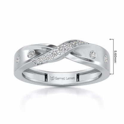 Infinity Silver Band Ring - White Gold - Image 5