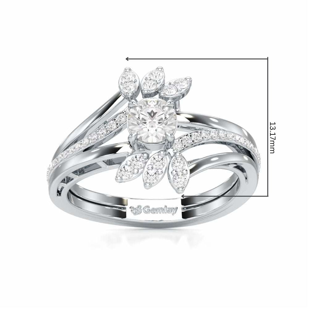 Bloom of Splendor Solitaire Ring - White Gold - Image 5