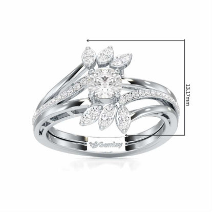 Bloom of Splendor Solitaire Ring - White Gold - Image 5