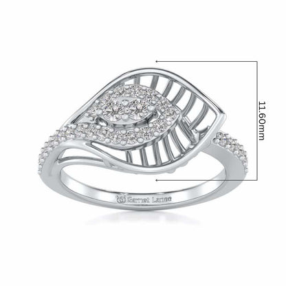 Broadway Petal Silver Ring - White Gold - Image 5