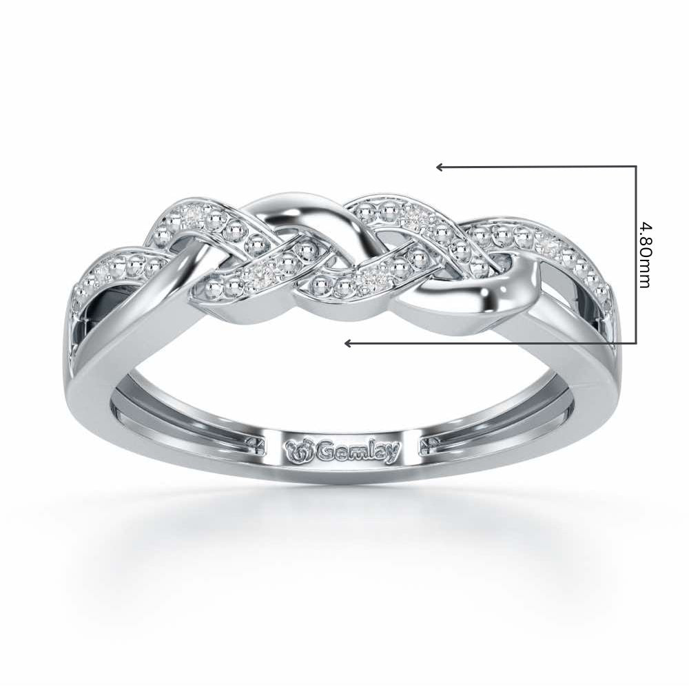 Twists Of Shine Silver Ring - White Gold - Image 2