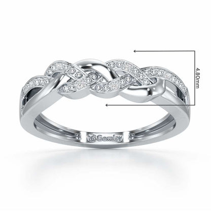 Twists Of Shine Silver Ring - White Gold - Image 2