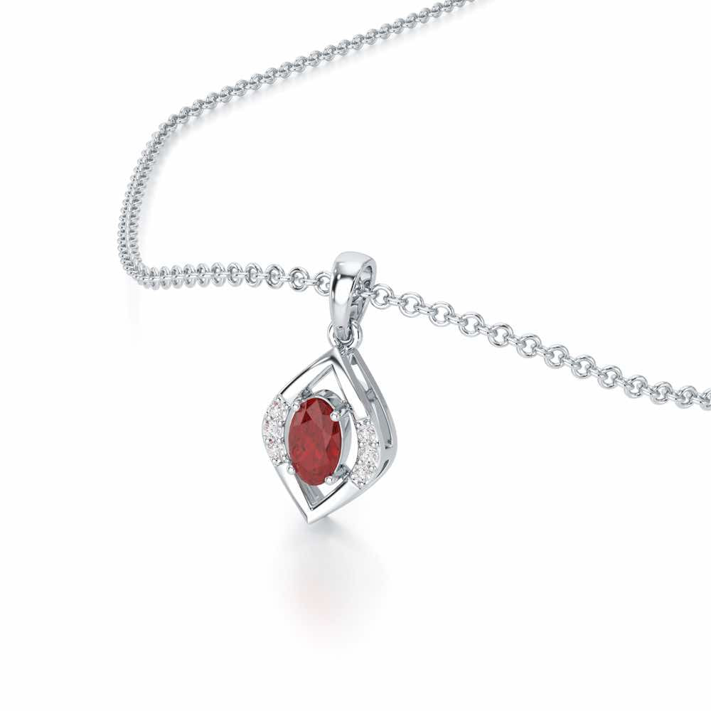 Gleam of Serenity Silver Pendant - White Gold - Image 2