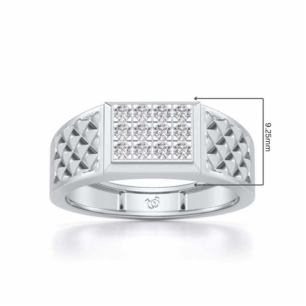Groovesome Silver Ring For Men - White Gold - Image 5