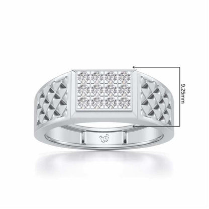 Groovesome Silver Ring For Men - White Gold - Image 5