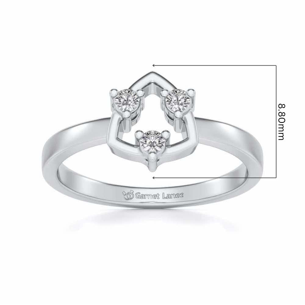 Damini Silver Ring - White Gold - Image 5
