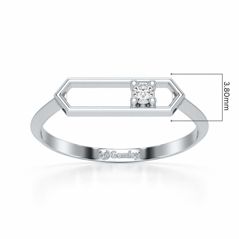 Petite Luxe Silver Ring - White Gold - Image 5