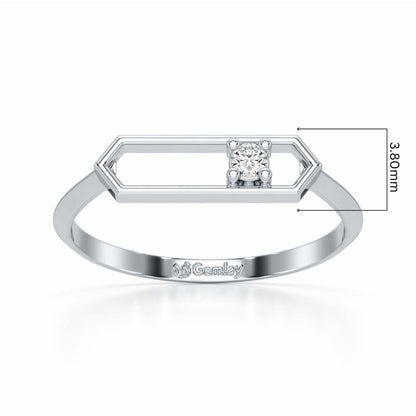 Petite Luxe Silver Ring - White Gold - Image 5