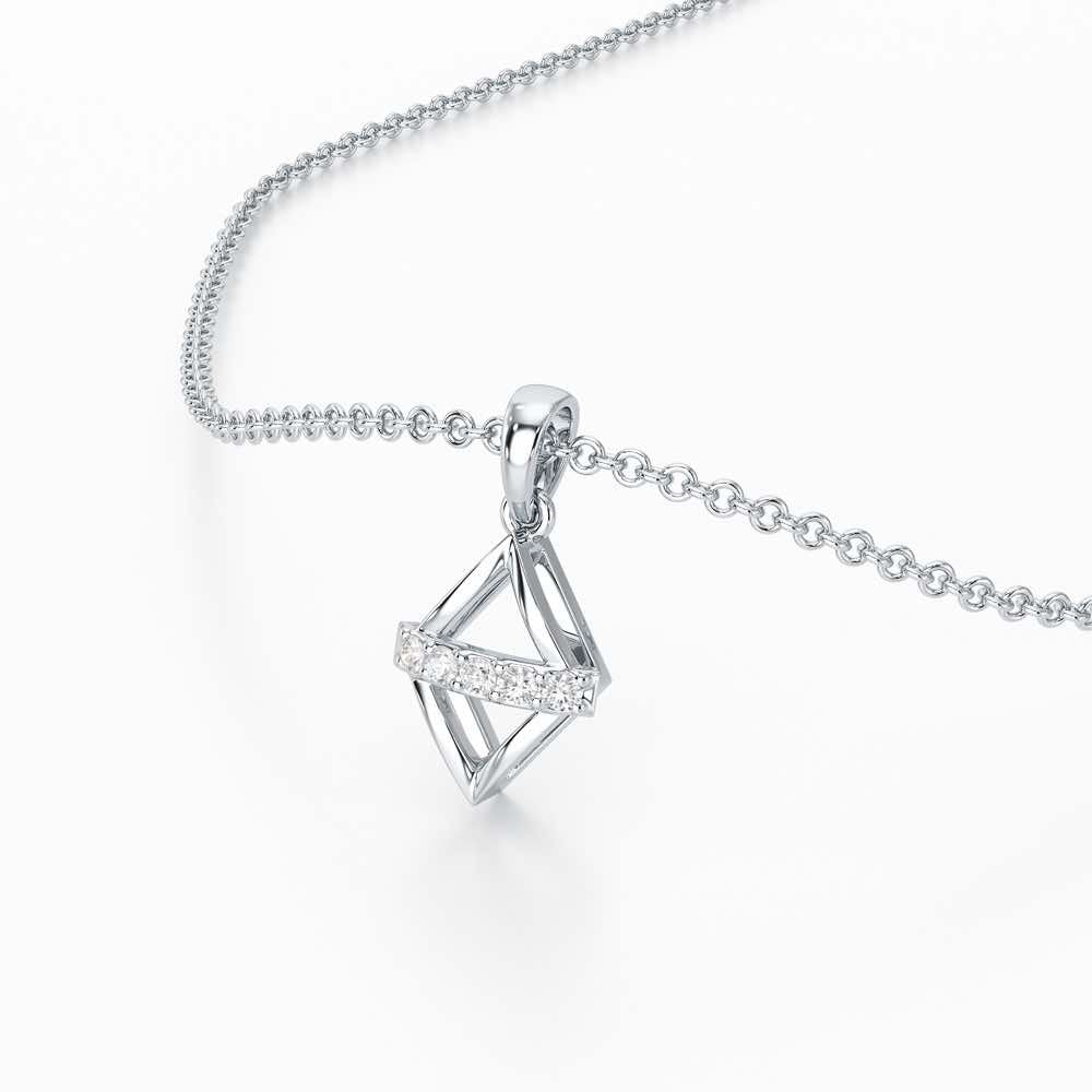 Soft Spark Silver Pendant - White Gold - Image 2