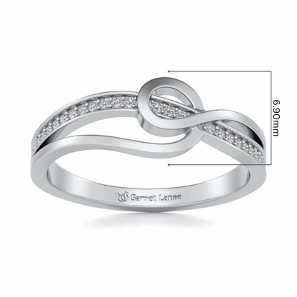 Tethered To Shine Silver Ring - White Gold - Image 5