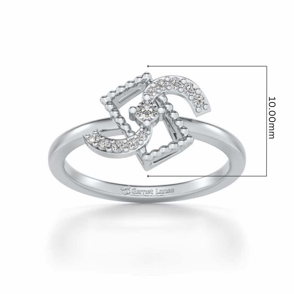 Frame Wave Silver Ring - White Gold - Image 5