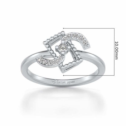 Frame Wave Silver Ring - White Gold - Image 5