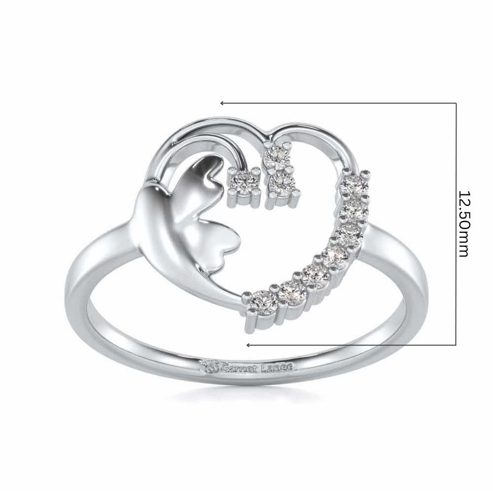 Exapnsive Heart Silver Ring - White Gold - Image 5