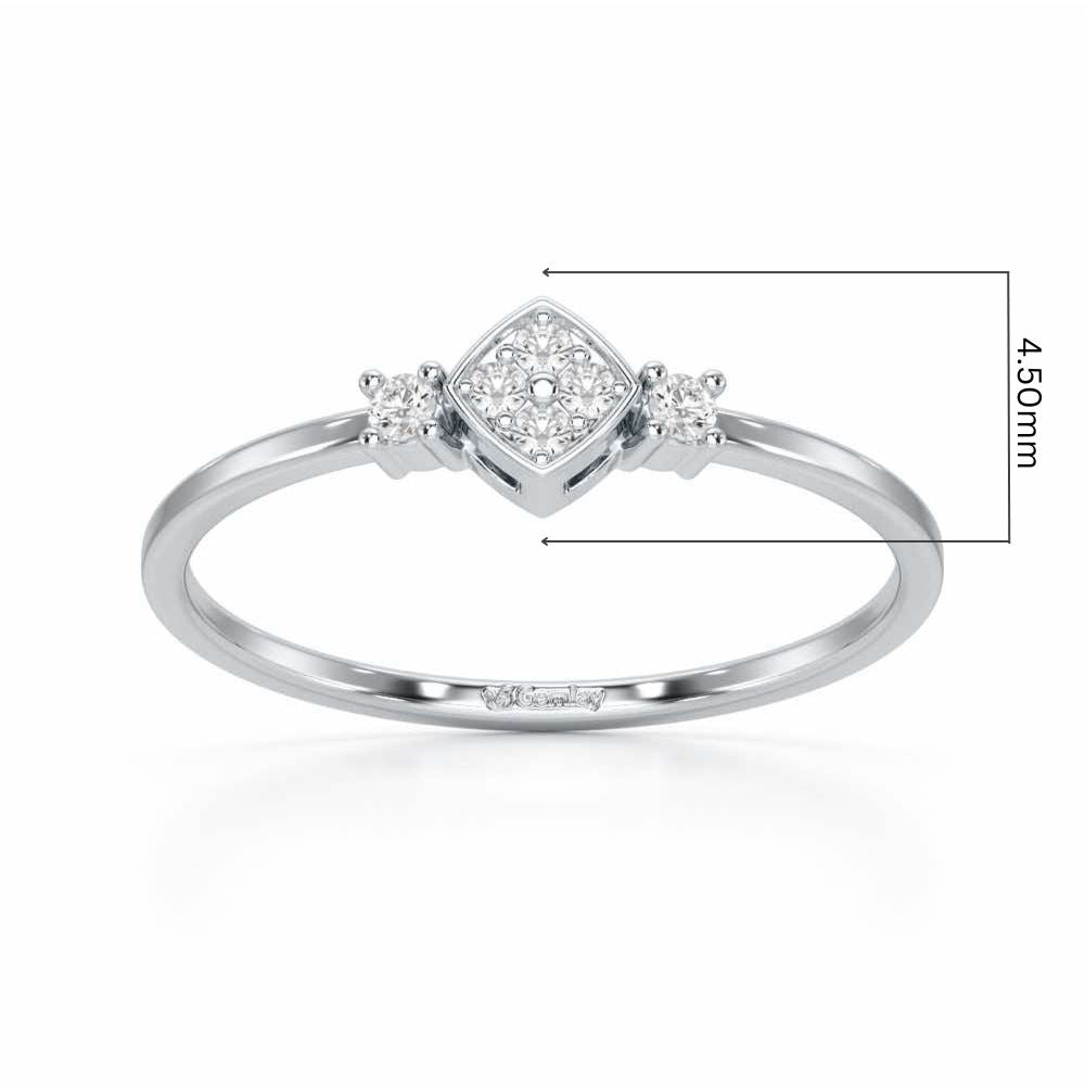 Sparkle Slim Silver Ring - White Gold - Image 5