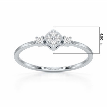 Sparkle Slim Silver Ring - White Gold - Image 5