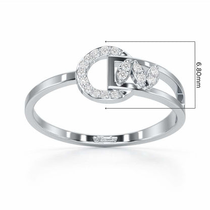 Brilliance Luxe Silver Ring - White Gold - Image 5