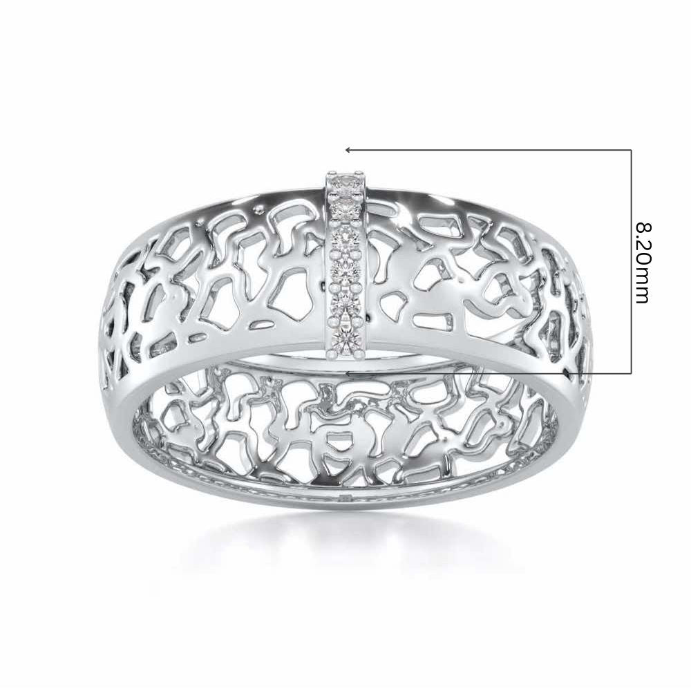 Wearable Elegance Silver Band Ring - White Gold - Image 5