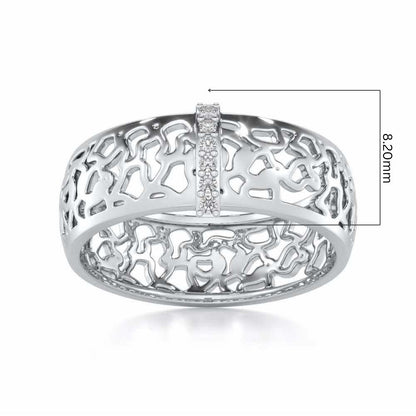 Wearable Elegance Silver Band Ring - White Gold - Image 5