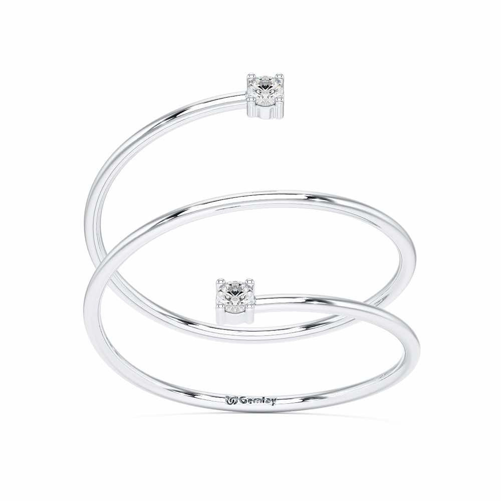 Twinkle Spring Silver Ring - White Gold - Image 2