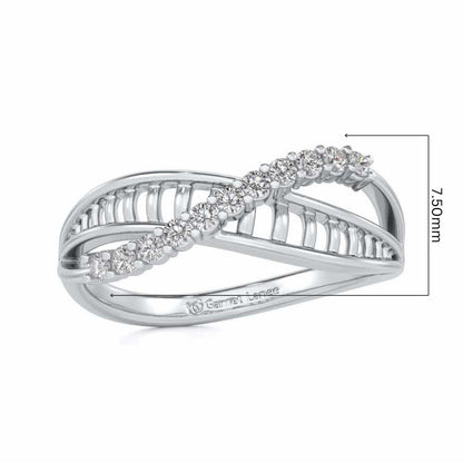 Double Infinity Silver Ring - White Gold - Image 5