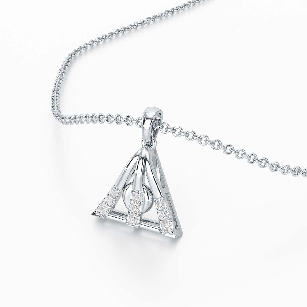 Pure Shine Silver Pendant - White Gold - Image 2