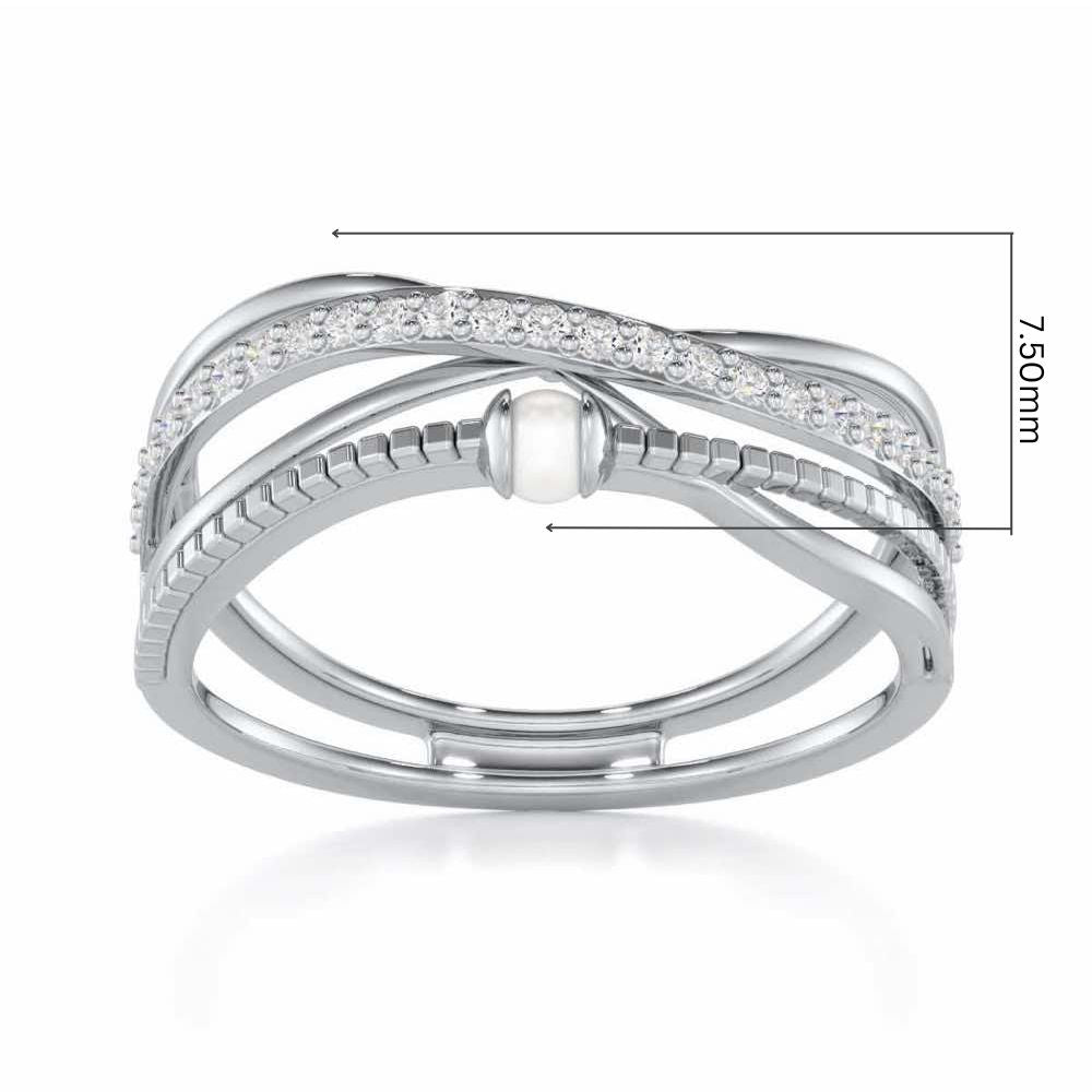 Graceful Glamour Silver Ring - White Gold - Image 5