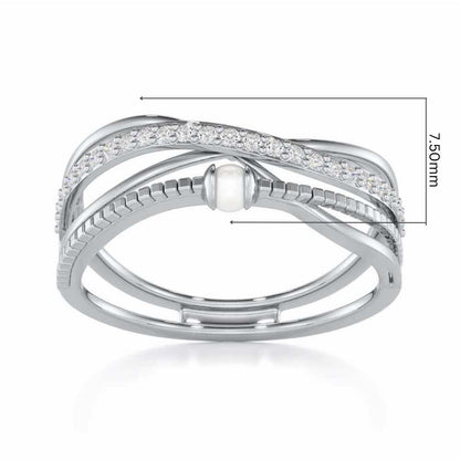 Graceful Glamour Silver Ring - White Gold - Image 5